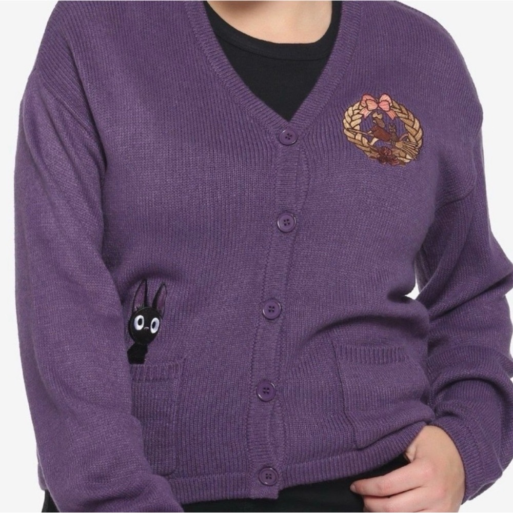 Kiki's Delivery Service Cardigan Sweater Woman Studio Ghibli Purple Knit 5X H2 - Picture 1 of 6